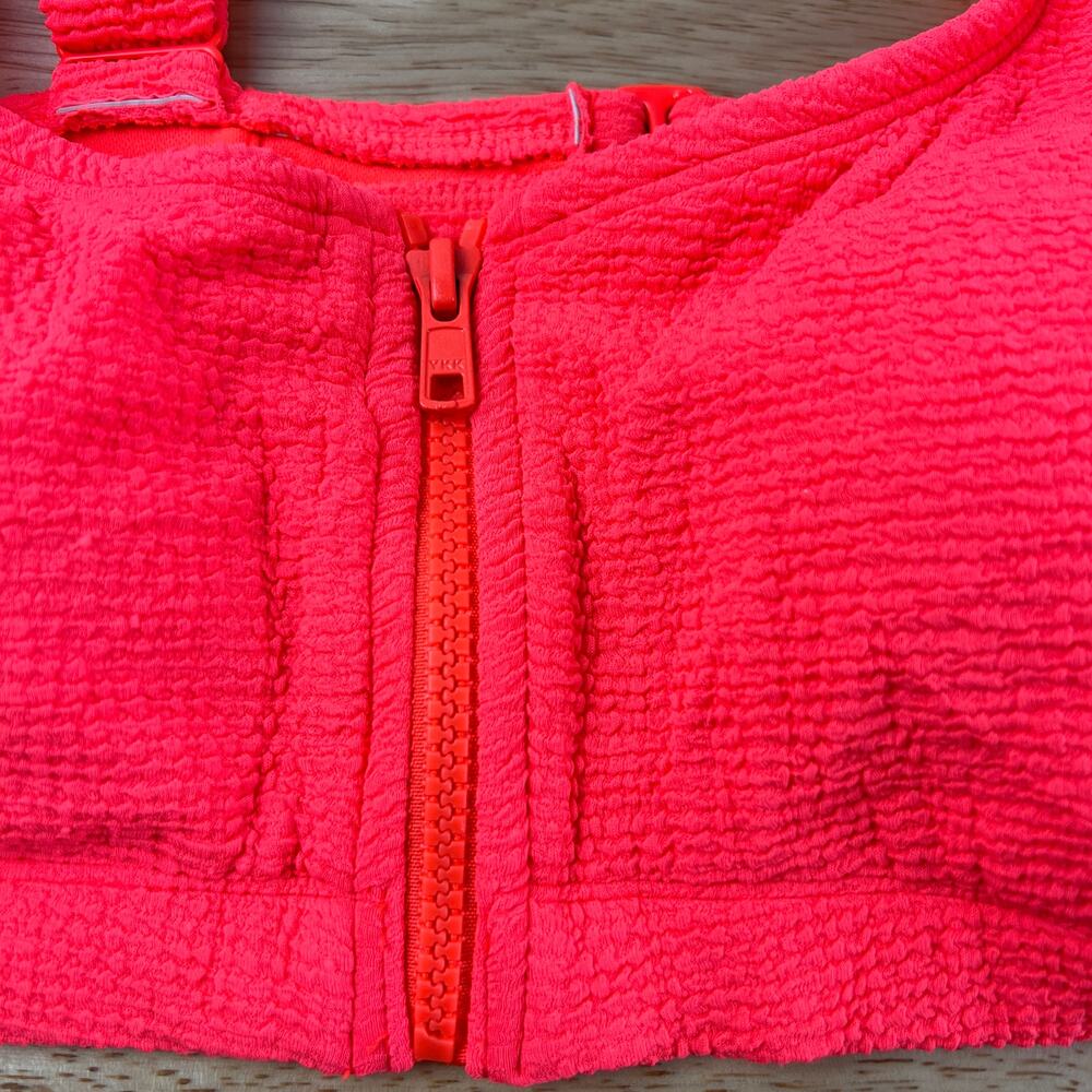 Xhilaration Juniors' Plus Size Coral Zip-Front Bikini Top - Size 16 - NWT - Picture 3 of 8